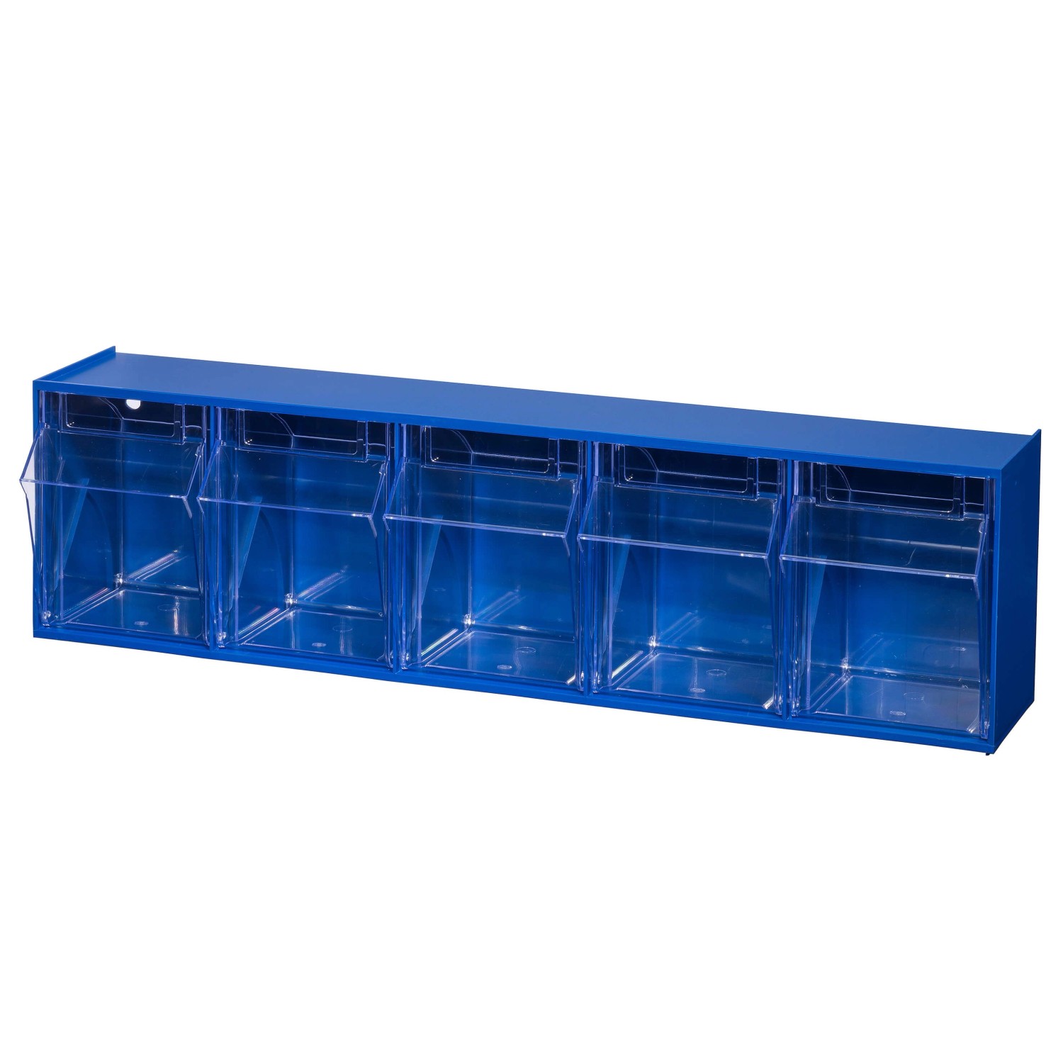 Klappschüttenmagazin VarioPlus ProFlip 5 HxBxT 16,5 x 60 x 13,2 cm Blau-Transparent