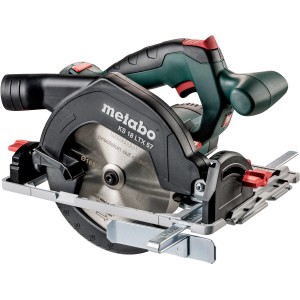 Metabo Akku-Handkreissäge KS 18 LTX 57, 18V, mit Parallelanschlag und Kreissägeblatt.