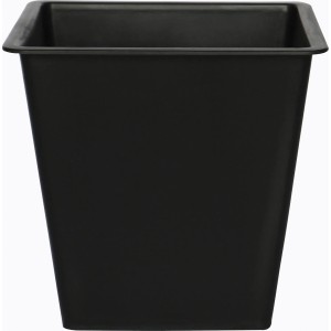 Schwarze Pflanzsäule Shadow, 28x28x60cm, aus Polyrattan, für Innen- und Außenbereich.