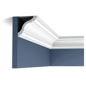 Weiße ORAC DECOR CX123 Eckleiste als Zierelement für Wand und Decke.