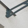 Palram Canopia Aquila 1.5 x 0.9 Vordach in Anthrazit mit klarer Acrylglas-Eindeckung.