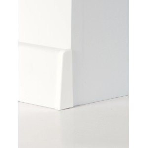 Weiße Endkappe für Neo Prime Sockelleiste, passend für Laminat & Parkett.