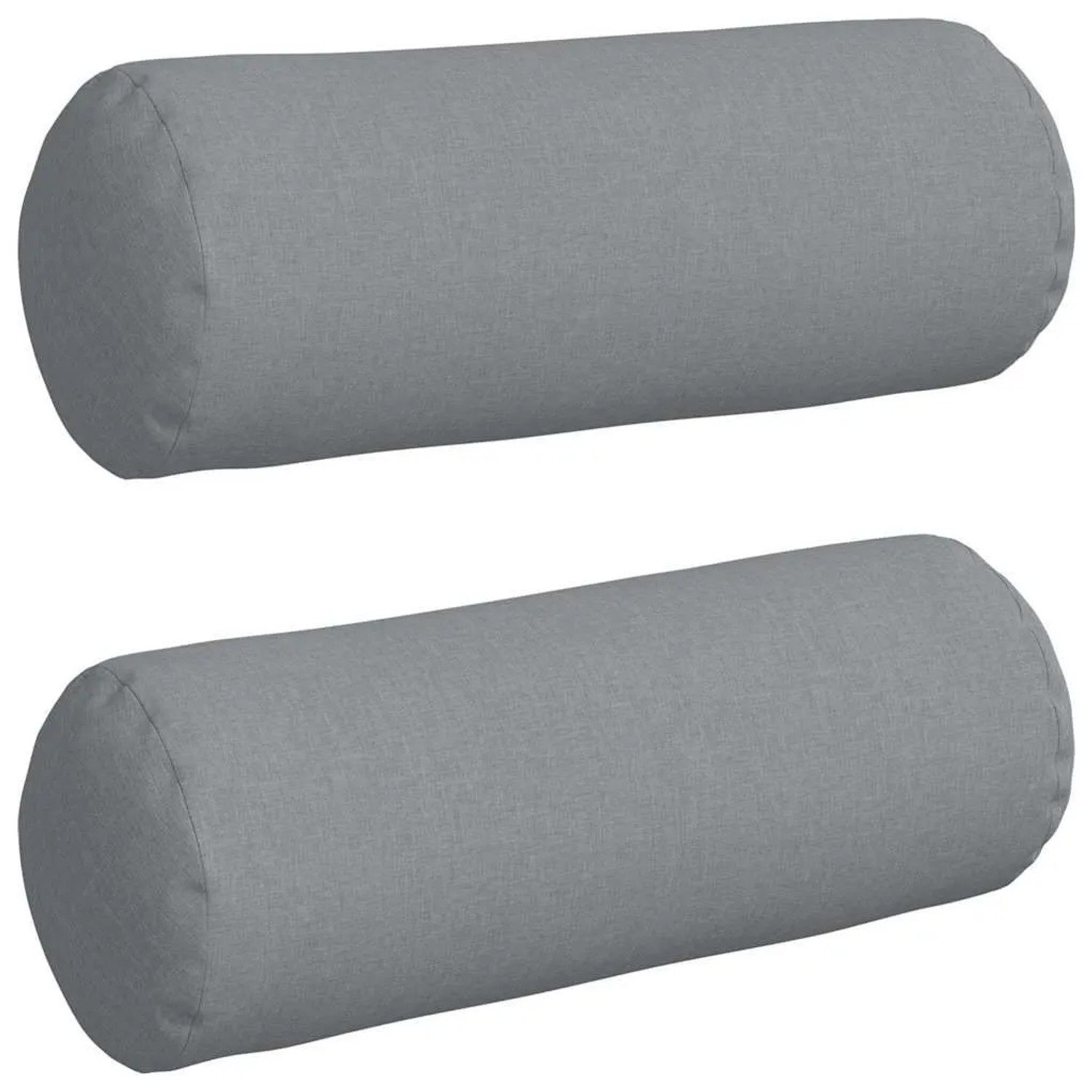 vidaXL Bolsterkissen 2 Stück Hellgrau Ø 25 x 70 cm Stoff 42014311