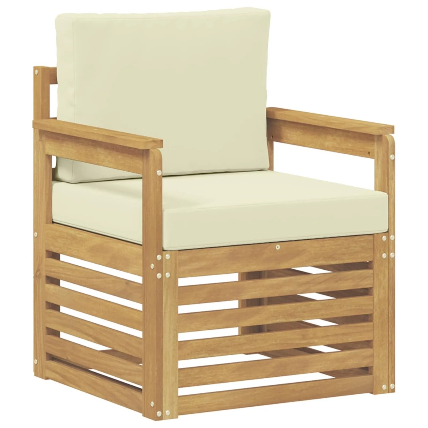 vidaXL 2 Stück Outdoor-Sofagarnitur Polyester Weiß und Creme 3439082