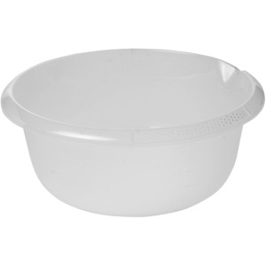 Transparente, runde Björk Schüssel (Ø 32 cm) mit Ausguss, Küchenhelfer.