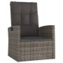 Garten-Relaxsessel aus grauem Poly Rattan mit dunklen Kissen, Teil des vidaXL 3-tlg. Lounge-Sets.