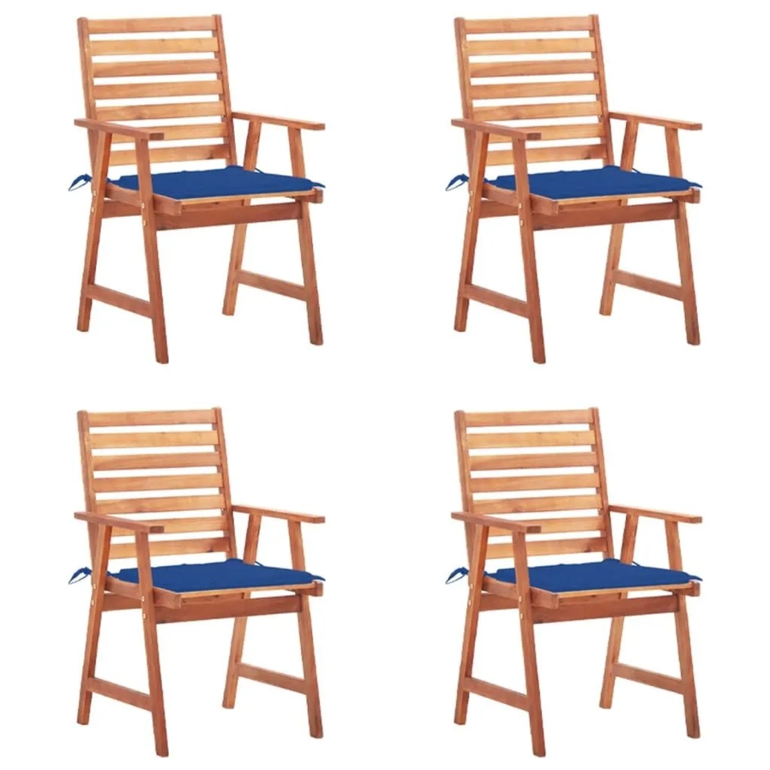 vidaXL Garten-Essstühle 4 Stk mit Kissen Massivholz Akazie 3078330