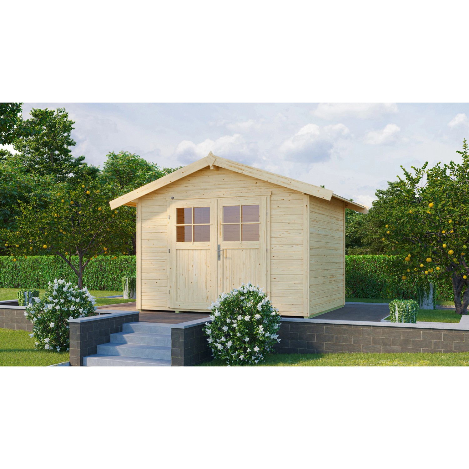 weka Gartenhaus 122 Gr.5 Satteldach Natur 28 mm günstig online kaufen