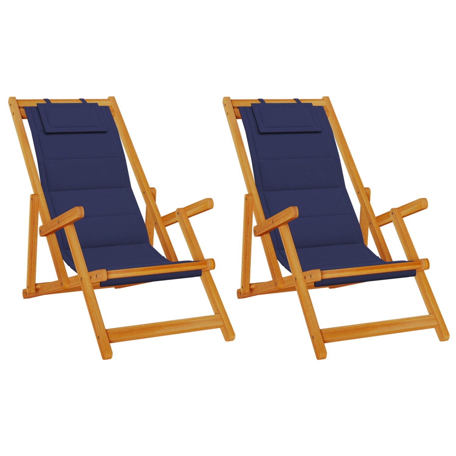 vidaXL Strandstühle 2 Stk Klappbar Blau Akazienholz & Textilene 3325143 günstig online kaufen