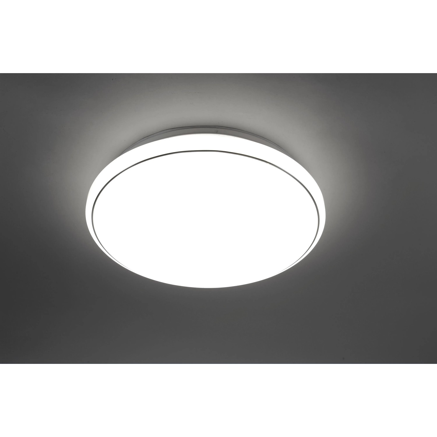Weiße LED-Deckenleuchte Jupiter Ø 44 cm mit Sternenhimmel-Effekt für stimmungsvolle Beleuchtung.