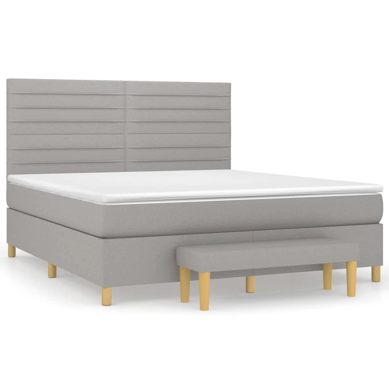 vidaXL Boxspringbett Boxspringbett mit Matratze Hellgrau 180x200 cm Stoff B günstig online kaufen