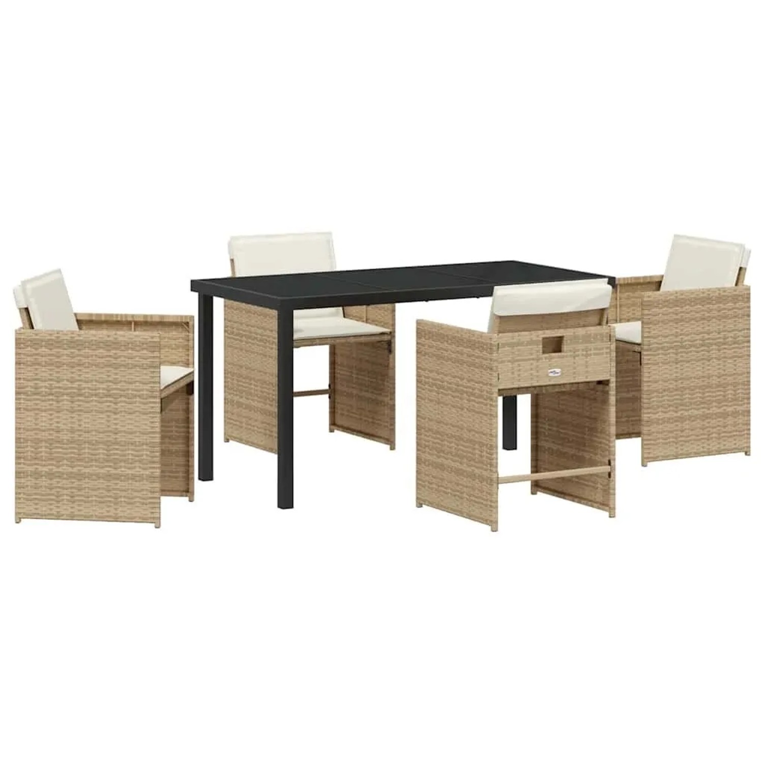 vidaXL Garten Essgruppe 5-Tlg Beige Poly-Rattan 3380702 günstig online kaufen