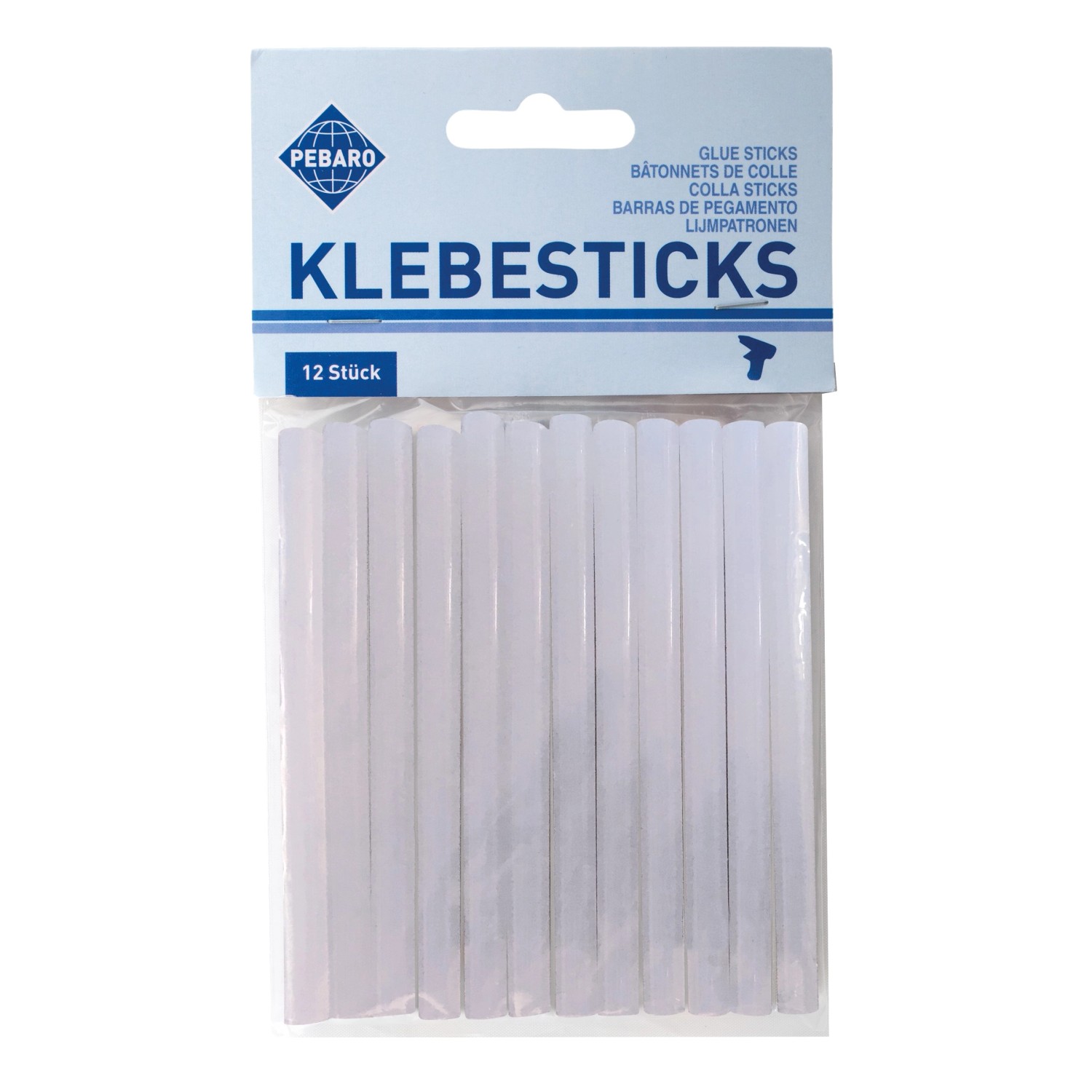 Pebaro 12 Klebesticks Transparent 7 mm Durchmesser