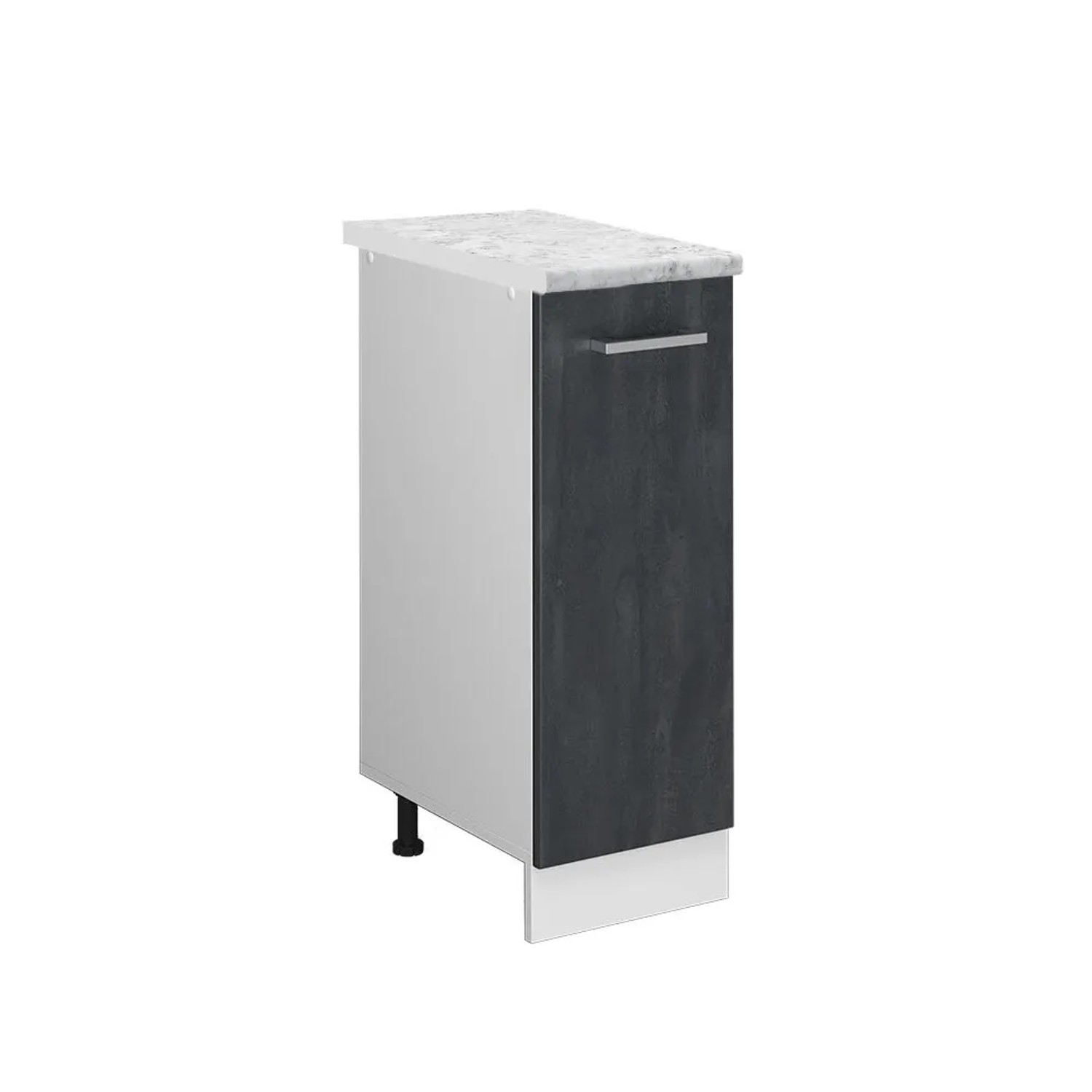 Vicco Apothekerschrank R-Line Medizinschrank für die Küche Schwarz Beton 30 cm AP Marmor Opt 2