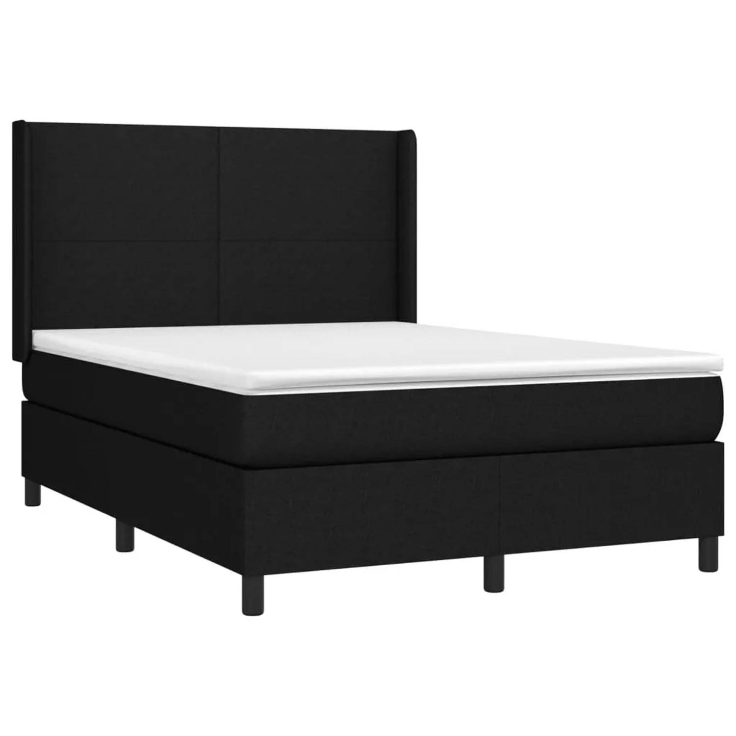 vidaXL Boxspringbett mit Matratze & LED Schwarz 140x190 cm Stoff 3138151 günstig online kaufen