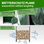 TTL GARDEN Kaminholzregal mit Schutzplane, Stahl, 100x36x116cm, bis 200kg. Holzlager für Kaminholz, Outdoor & Indoor.