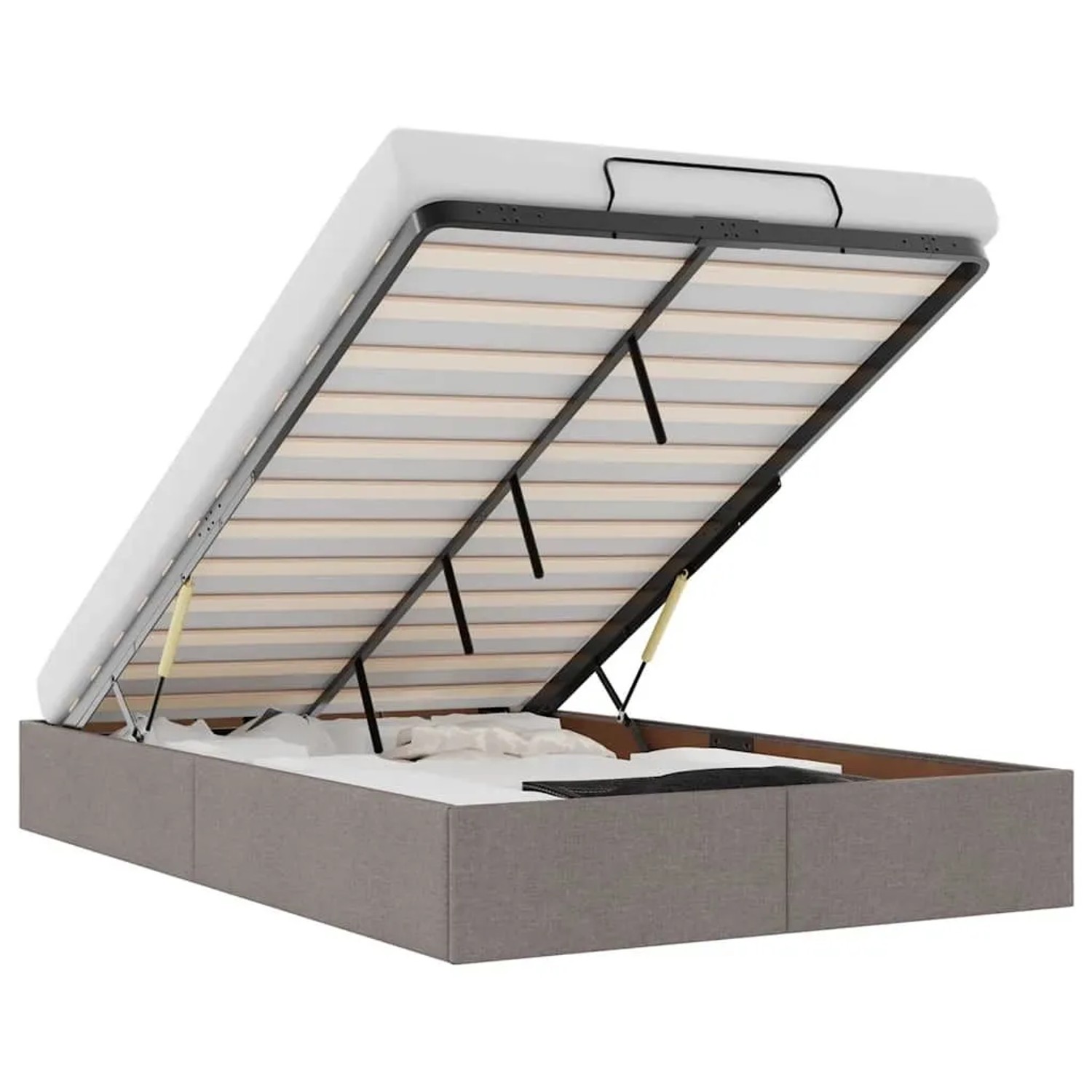 vidaXL Ottoman-Bett ohne Matratze Taupe 120x200 cm Stoff 3310872