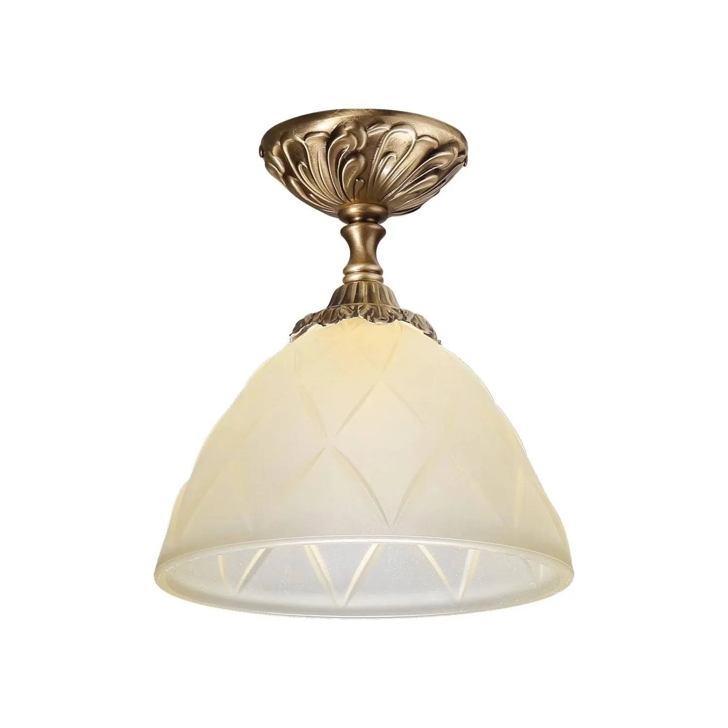Licht-Erlebnisse Deckenleuchte Messing Glas E14 19,5 cm Breit In Bronze Pastell-Orange