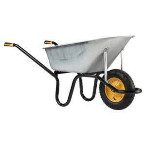 Haemmerlin Schubkarre Aktiv Premium, 110 l, verzinkte Mulde, Luftrad, Stahlrohrgestell.