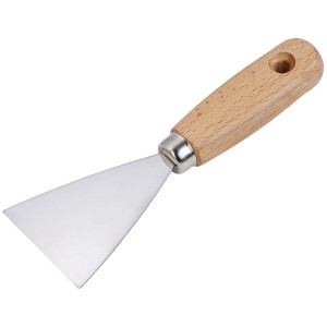 LUX Entrostungsspachtel, 60 mm Blattbreite, mit Holzgriff und poliertem Stahlblatt.
