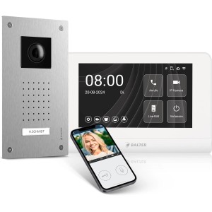 Balter Entri L Video Türklingel mit App Komplettset für Einfamilienhaus mit 1x 7 Zoll Monitor Unterputz
