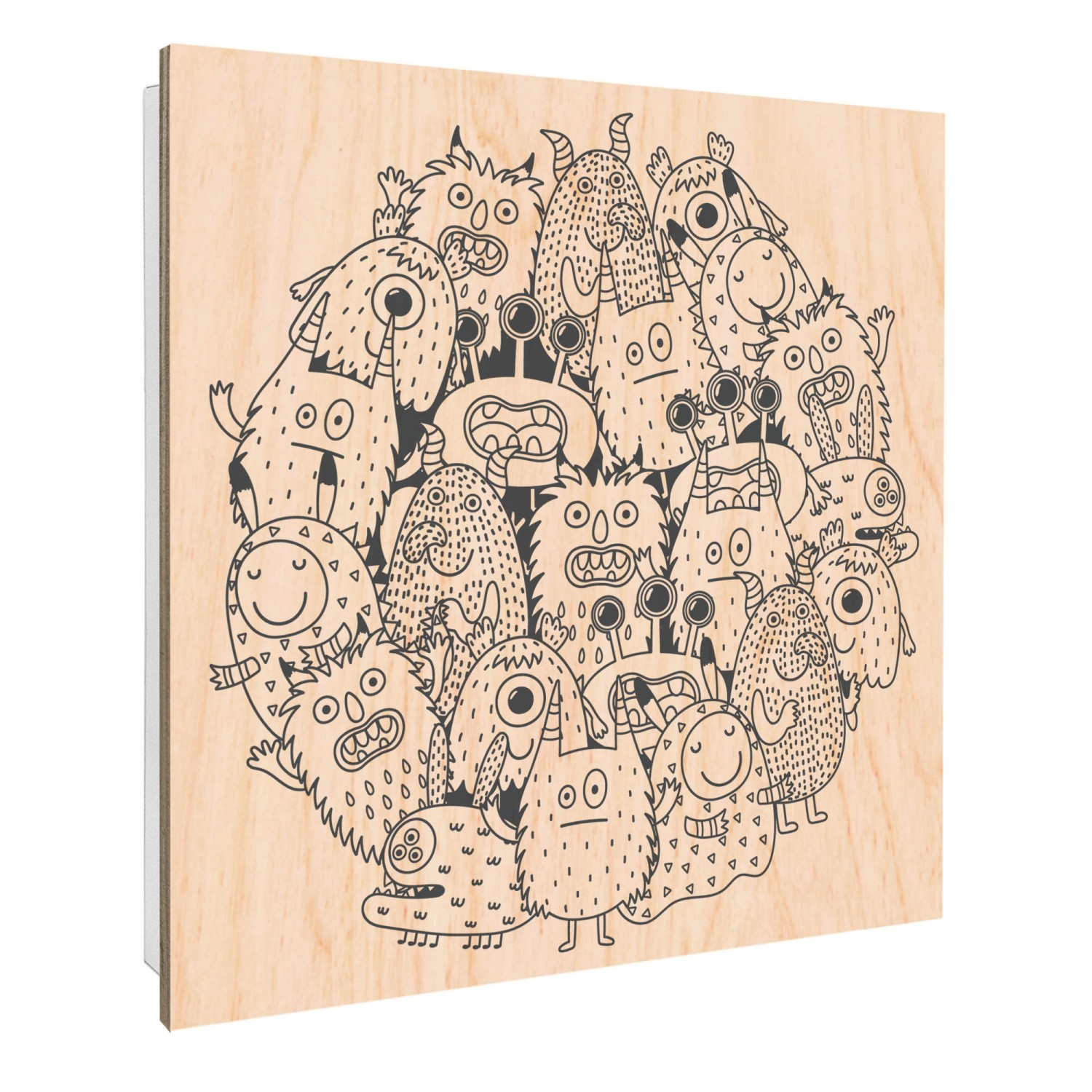 Banjado Schlüsselkasten mit Holzfront 30x30cm Weiß Scharnier Links 50 Haken günstig online kaufen