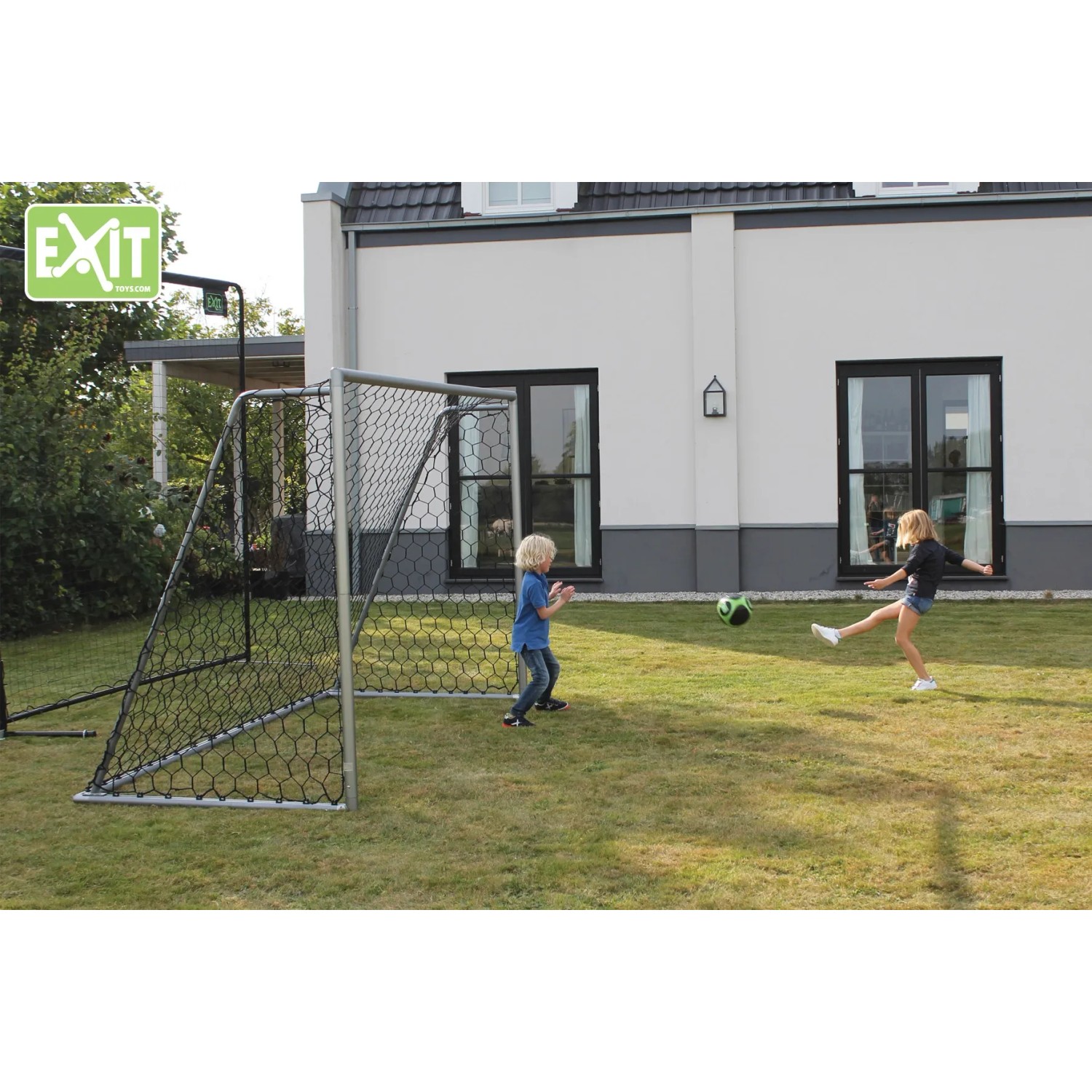 EXIT Scala Aluminium Fußballtor 220x120cm – Leicht, Stabil, Rostfrei Für Garten & Training