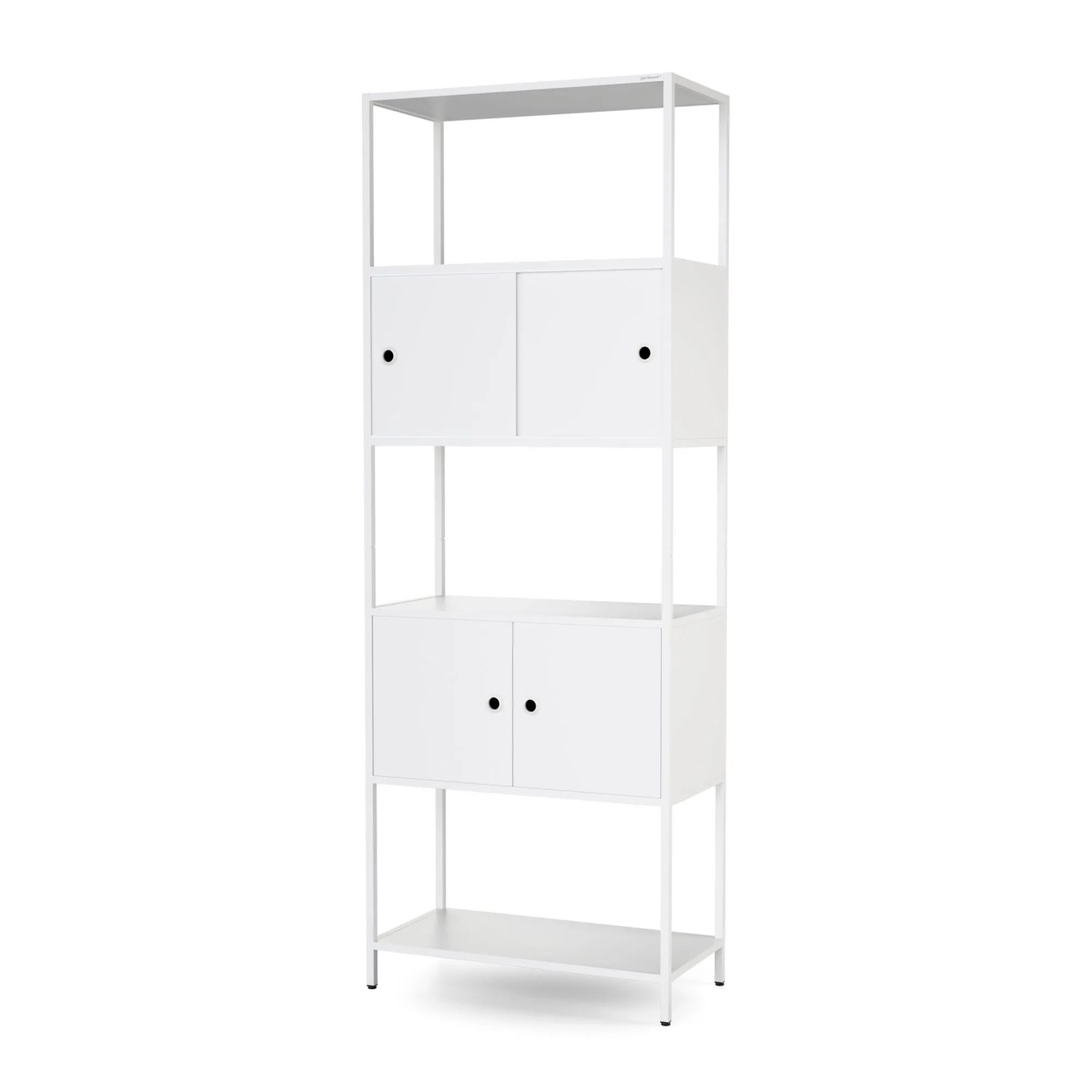 JAN NOWAK Regal für Ordner mit Abschließbarem Schrank Büroregal Offene Fachböden Metall ARIEL 80 × 220 × 40 cm Weiß