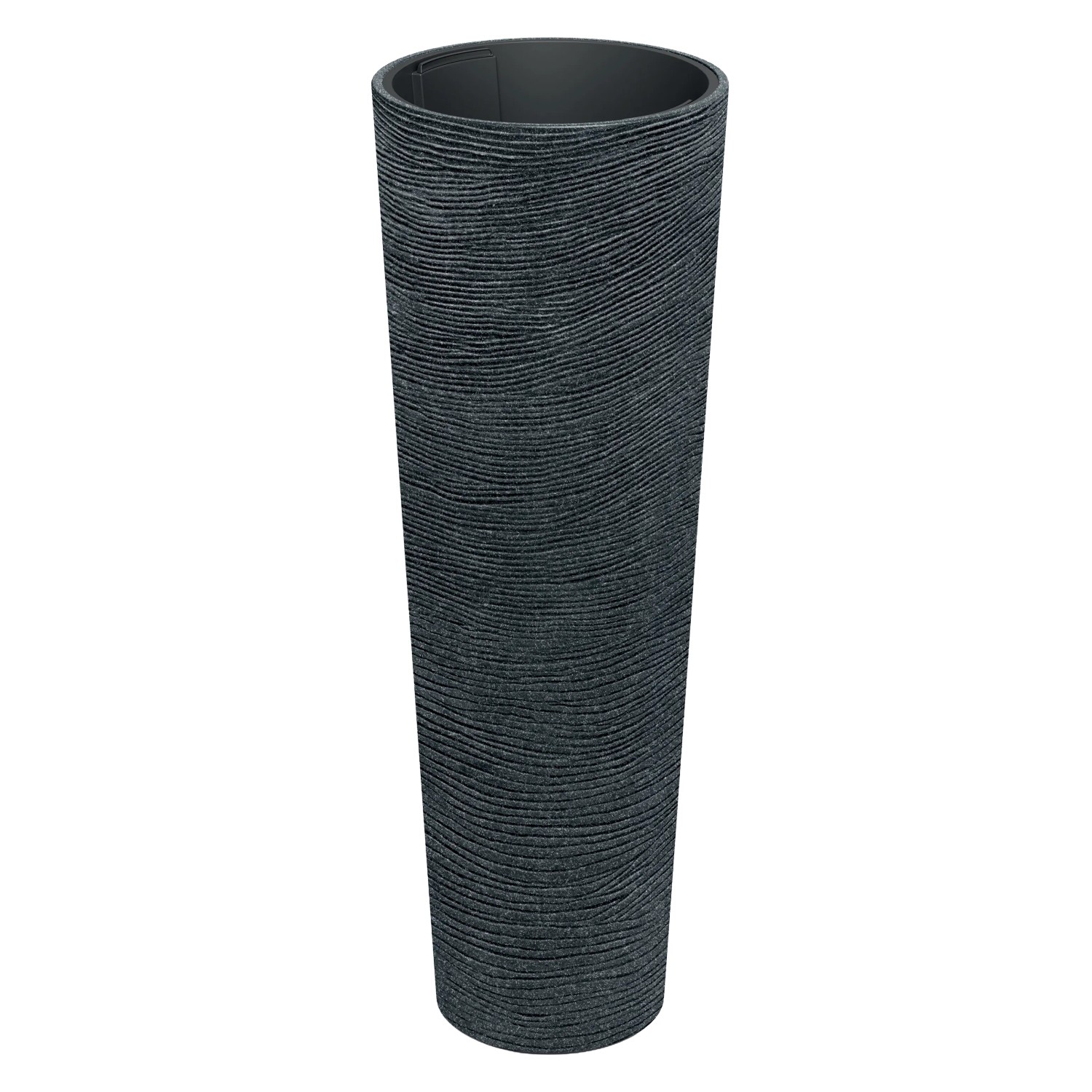 Prosperplast Blumentopf Tubra Schlank Hoch Ø 40 cm x 100 cm Anthrazit-Schwarz