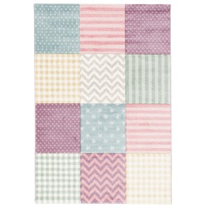 Bunter Kinderteppich mit Sternen und Mustern, Pergamon Maui, 80x150 cm.