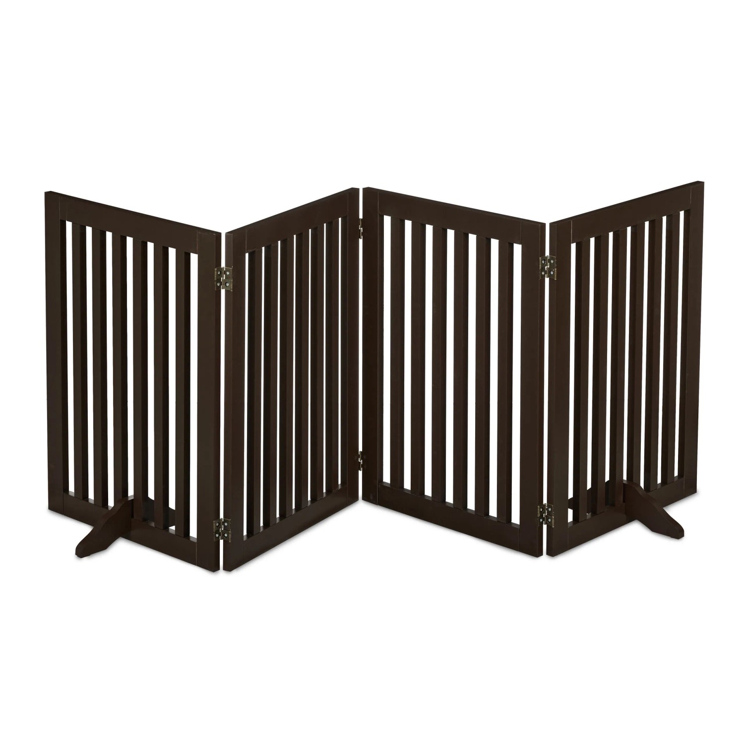 Relaxdays Absperrgitter MDF Braun 4 Panel Verstellbar Zusammenklappbar 70 cm x 206 cm x 51 cm 11,8 kg