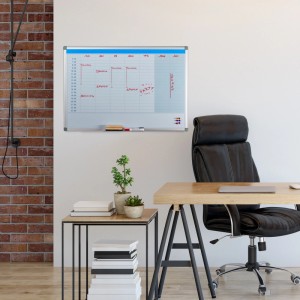Magnetisches Relaxdays Whiteboard mit Wochenplaner, abwischbar, 60x90 cm, für Bürobedarf.