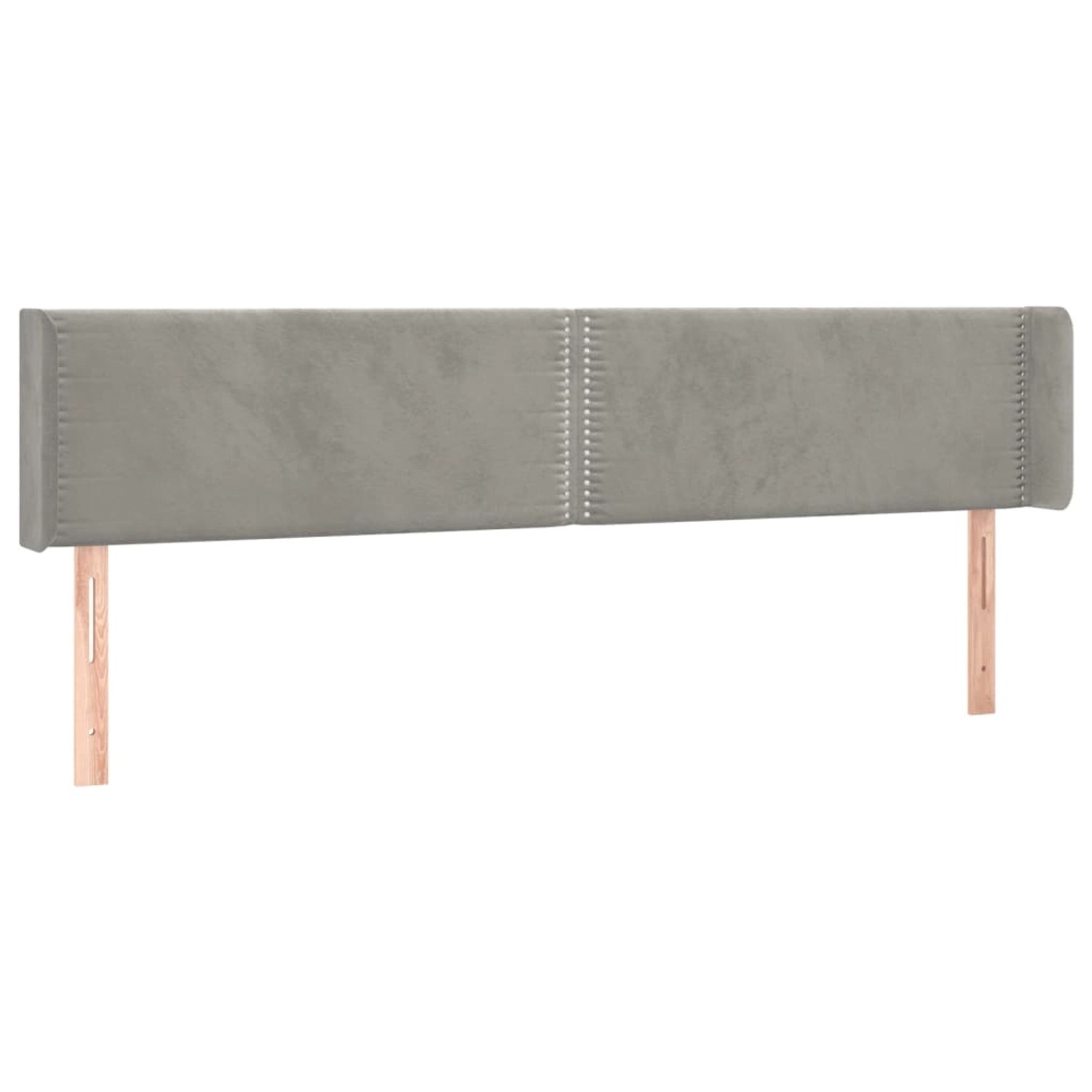 vidaXL LED Kopfteil Hellgrau 163x16x78/88 cm Samt 3123150
