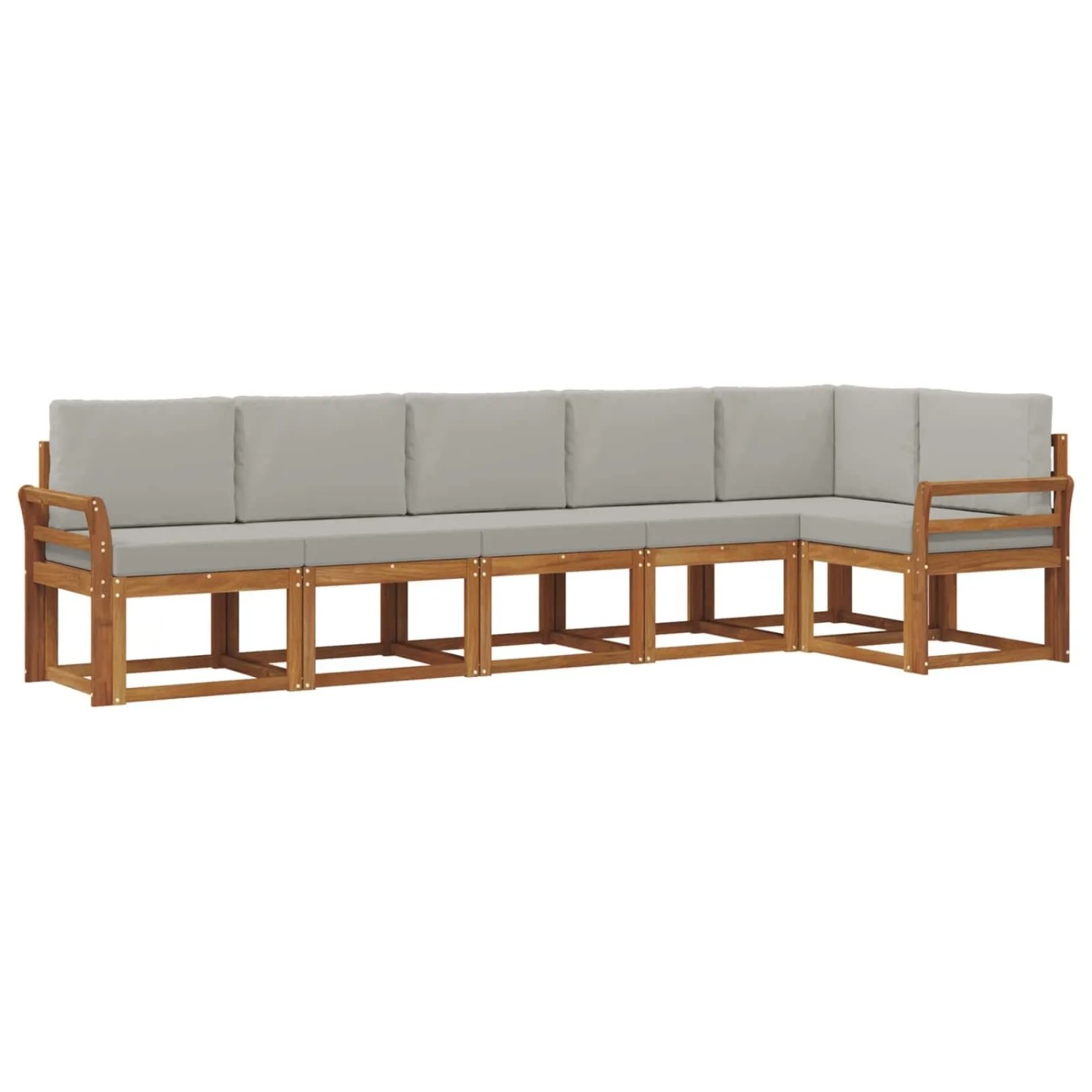 vidaXL Outdoor-Sofagarnitur mit Kissen 6 Stk Natur und Hellgrau 3366464