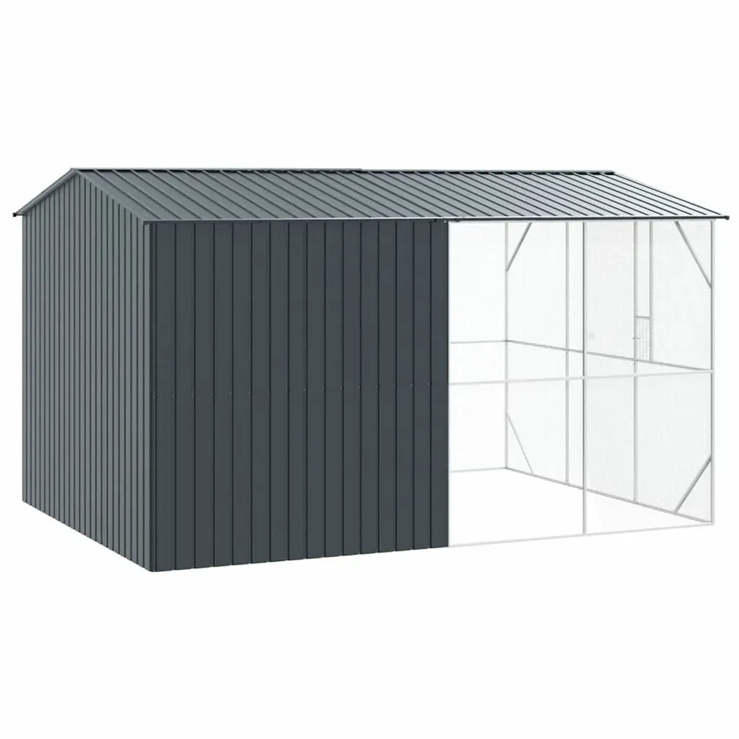 vidaXL Vogelkäfig Anthrazit 430 x 310 x 247 cm Verzinkter Stahl 3325162_5