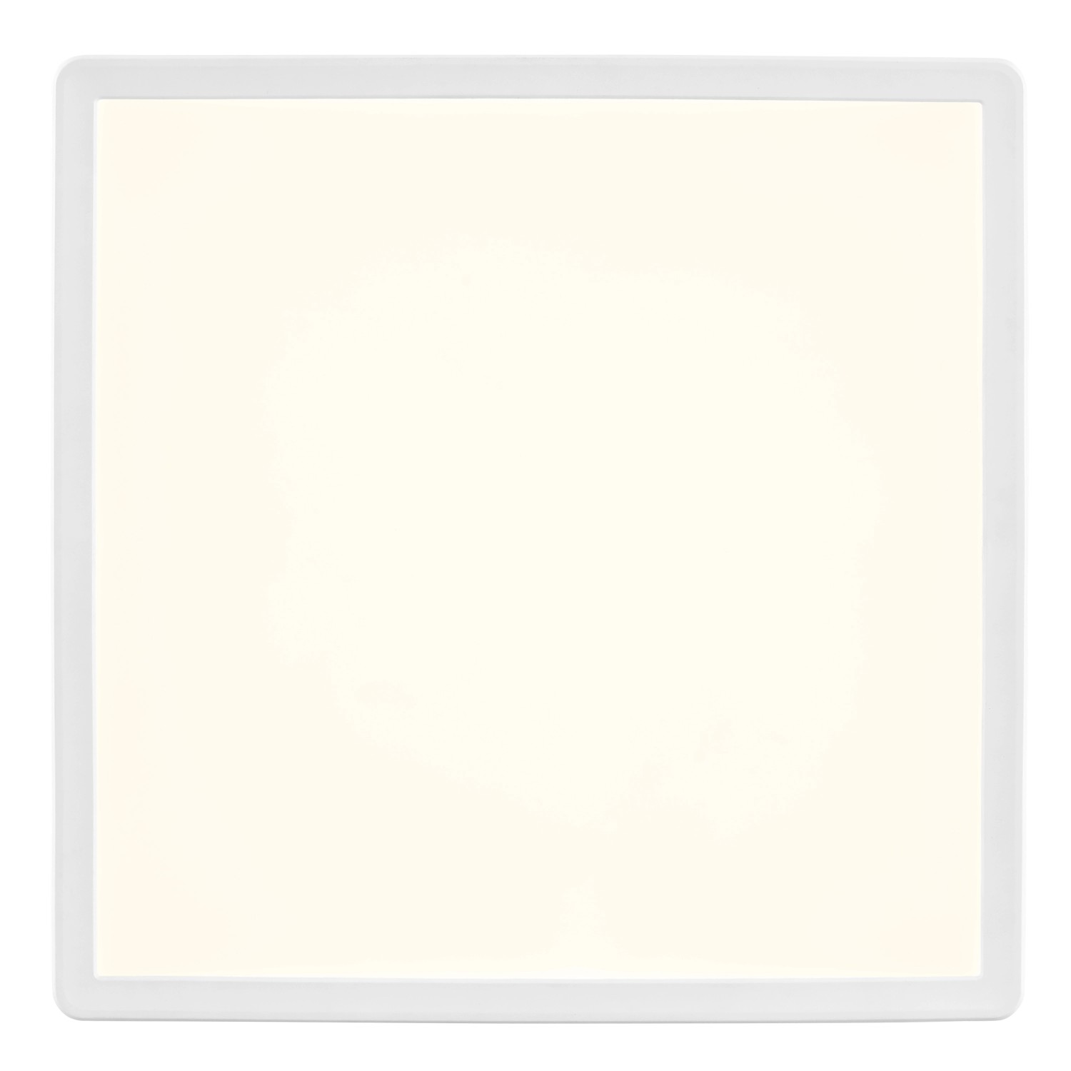 Quadratische, weiße LED-Deckenleuchte Avola von Brilliant, 29,3 cm, für Küche, Flur oder Arbeitszimmer.