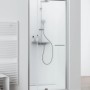 Schulte Ausziehtür Kristall/Trend, Echtglas klar hell, Chrom-Optik, 79-91x185 cm.