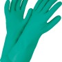 Grüne Haushaltshandschuhe, Größe M, aus Latex zum Schutz der Hände bei der Hausarbeit.