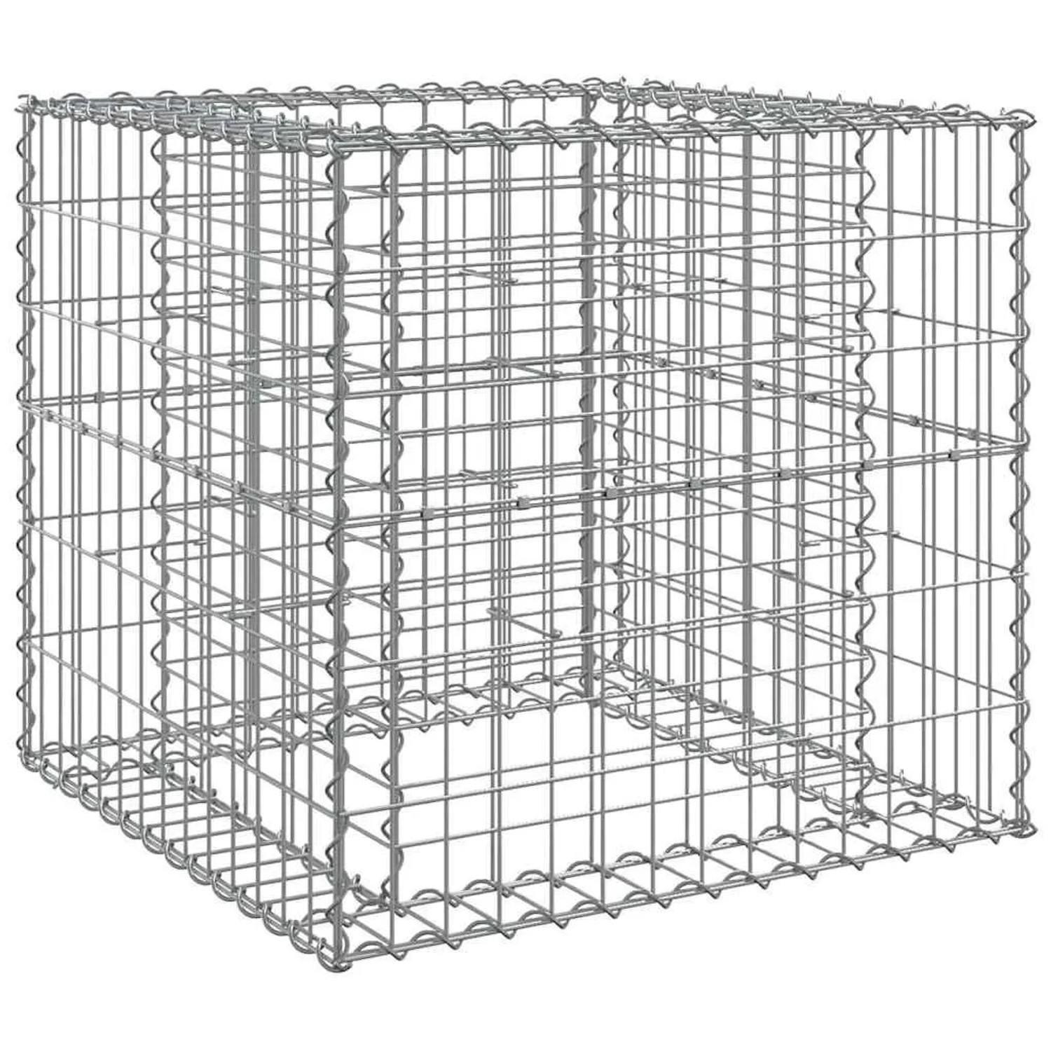 vidaXL Gabionenkorb Silbern 70x70x65 cm Verzinktes Eisen 364850
