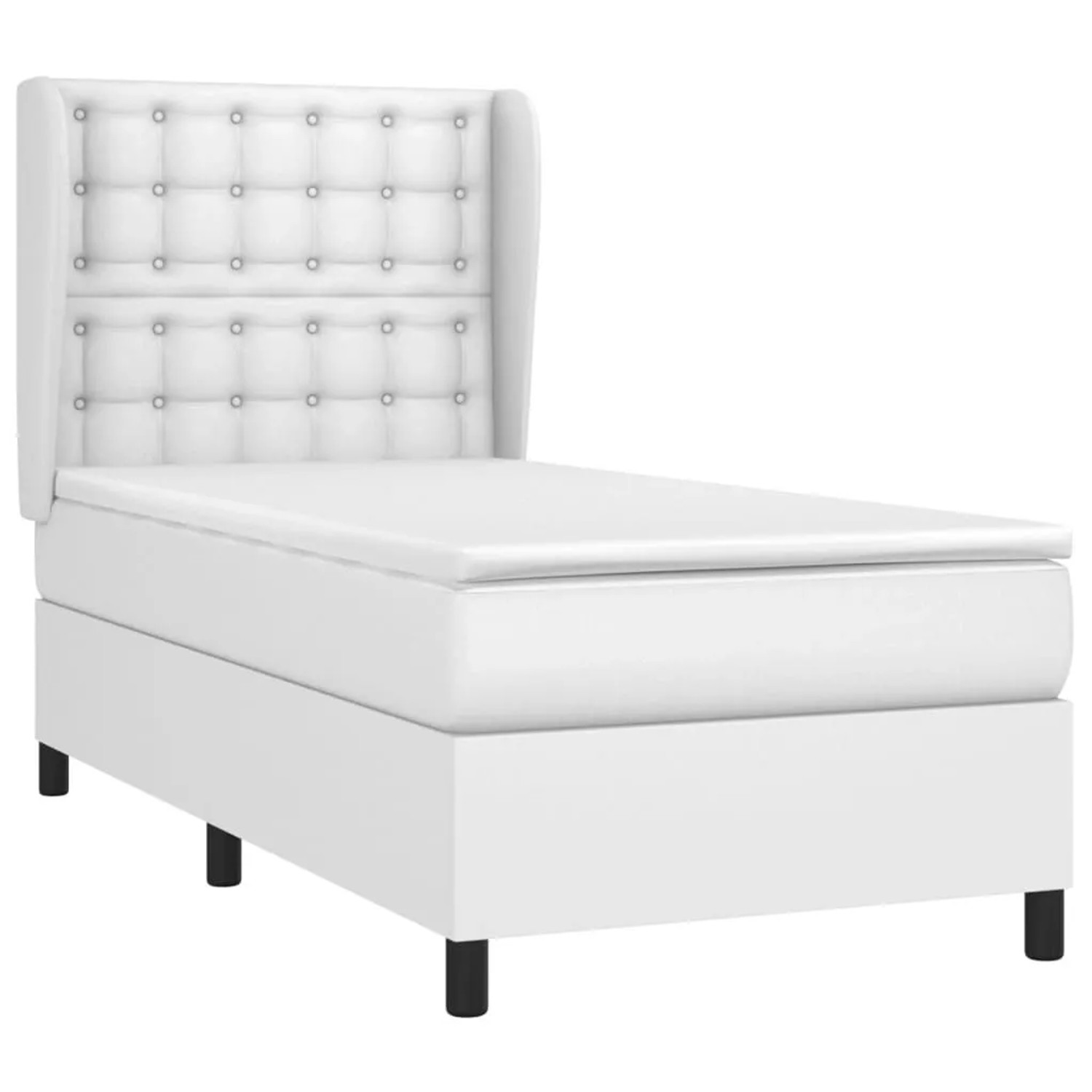 vidaXL Boxspringbett mit Matratze Weiß 80x200 cm Kunstleder 3128998 günstig online kaufen