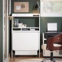 SoBuy Klappbarer Schreibtisch FWT105-W, weiß, mit Ablagen. Ideal für Homeoffice, platzsparend.