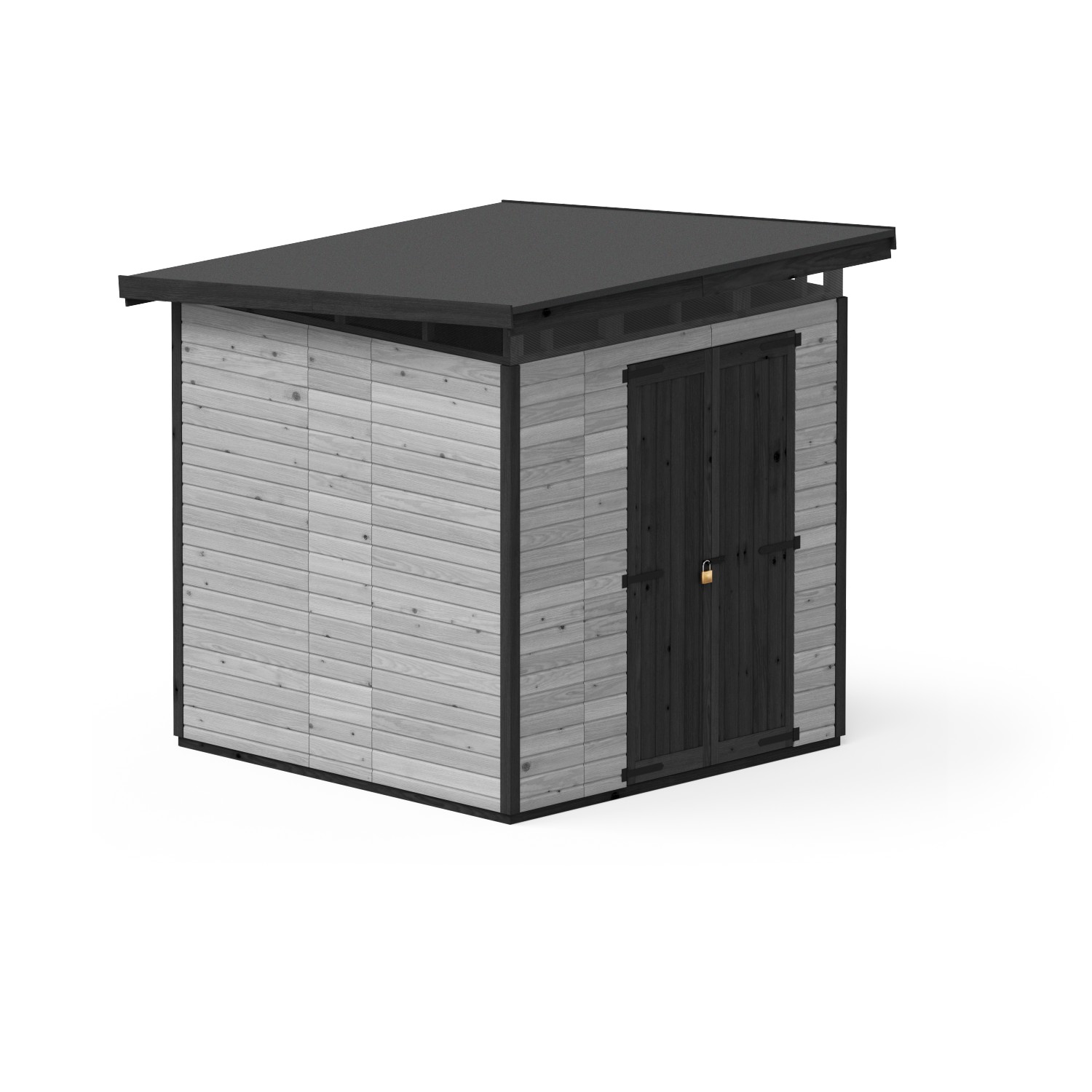 Upyard Gartenhaus Strongbox L mit Fundament 203 cm x 203 cm Grau FSC® günstig online kaufen