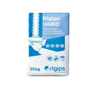 Rigips Vario Unifüll Fugenspachtel, 25 kg Sack für Gipskartonplatten.