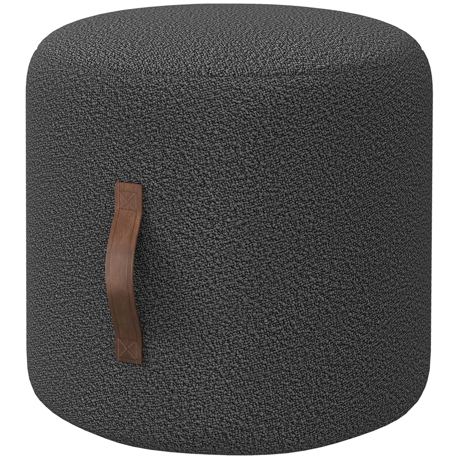 HOMCOM Sitzhocker mit Samtoptik Ottomane Griff Ø48 x 45 cm Dunkelgrau günstig online kaufen