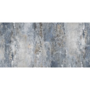 Blaue Bodenfliese aus Feinsteinzeug, 60x120 cm, mit polierter Oberfläche und Marmor Optik.