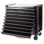 Schwarzer Mephisto Werkzeugwagen Pro-Line Big Black mit 9 Schubfächern und Werkzeug.