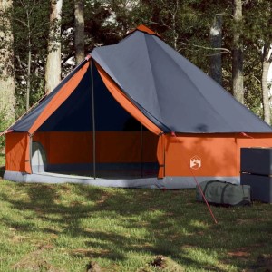 vidaXL Tipi-Familienzelt 6 Personen Grau und Orange Wasserdicht 94587
