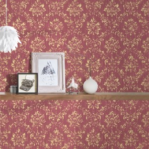 Bricoflor Vliestapete in Rot-Gold mit Barock Ornament für Wohn- und Schlafzimmer.