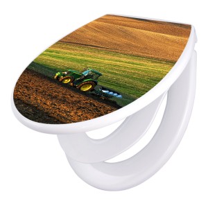Banjado WC-Sitz Familie mit Traktor-Motiv. Klodeckel mit Absenkautomatik und Kindersitz.