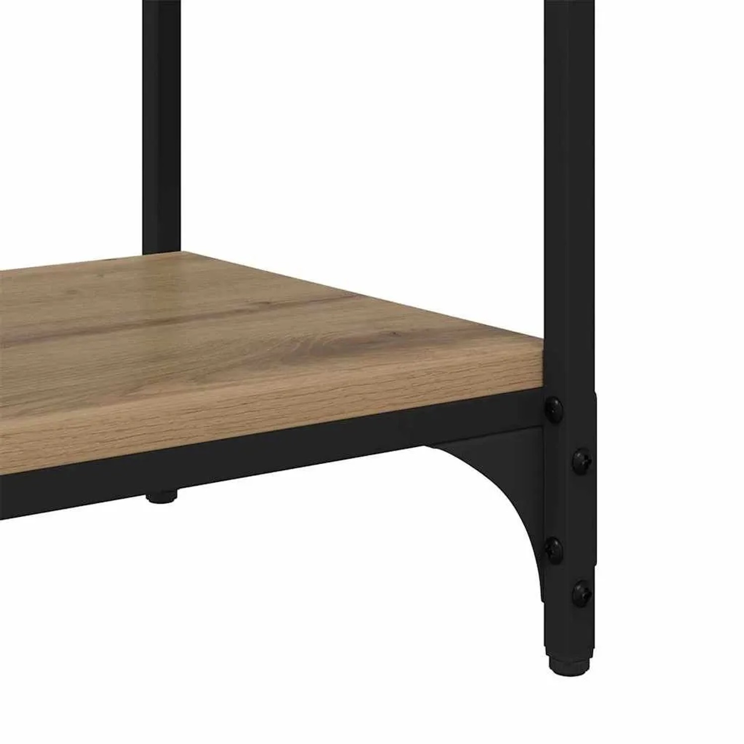 vidaXL Bücherregal: Unteres Regalbrett in Artisan-Eiche Optik auf schwarzem Metallrahmen, Industriedesign.